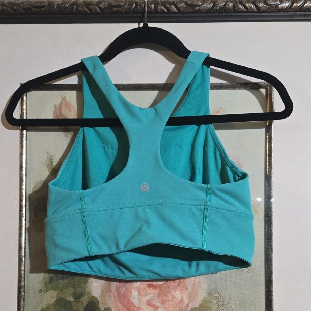 #233. lululemon Wunder Train Longline Bra - Medium Support.C/D Cup. Teal EUC - Picture 7 of 8